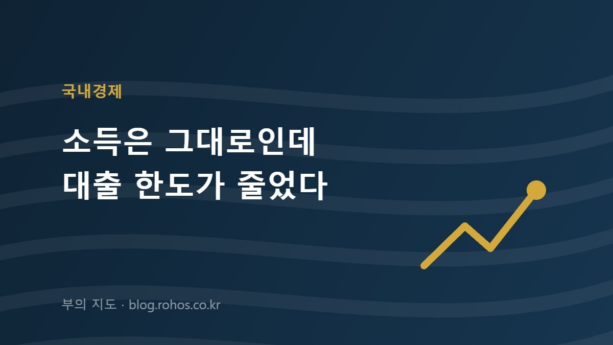 소득은 그대로인데 대출 한도가 줄었다｜DSR·LTV·스트레스 금리 3개의 숫자